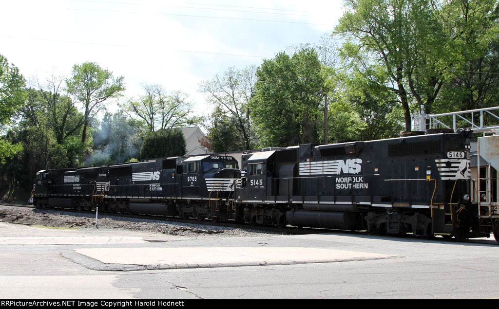 NS 9158, 6765, and 5145 lead train 351 across Fairview Road